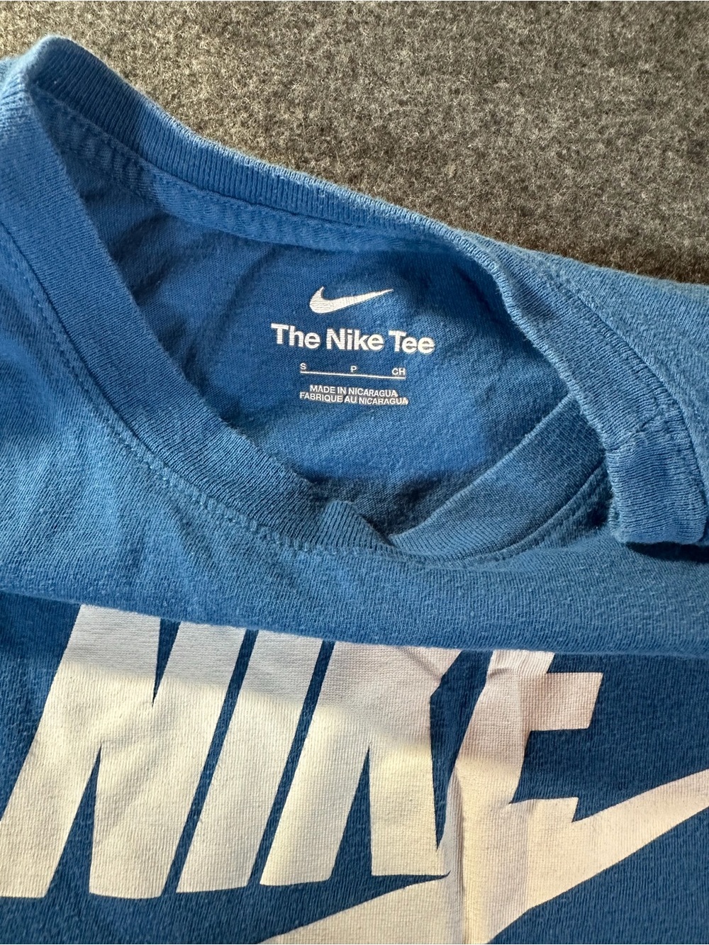 Nike Blue Short Sleeve Tee with White Logo